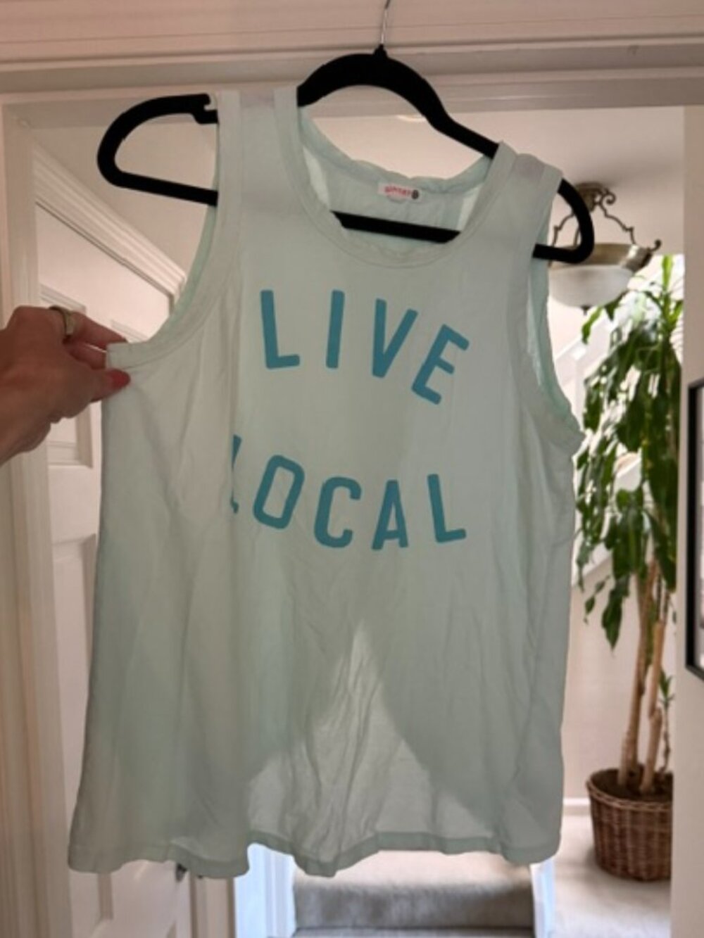 Sundry Mint Green Live Local Sleeveless Graphic Tank Size 2